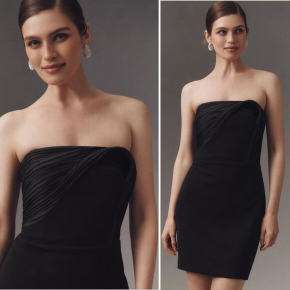 LIV FOSTER Effie Strapless Mini Cocktail Dress Size 4 Black Sculptural NEW $495 - Picture 9 of 9